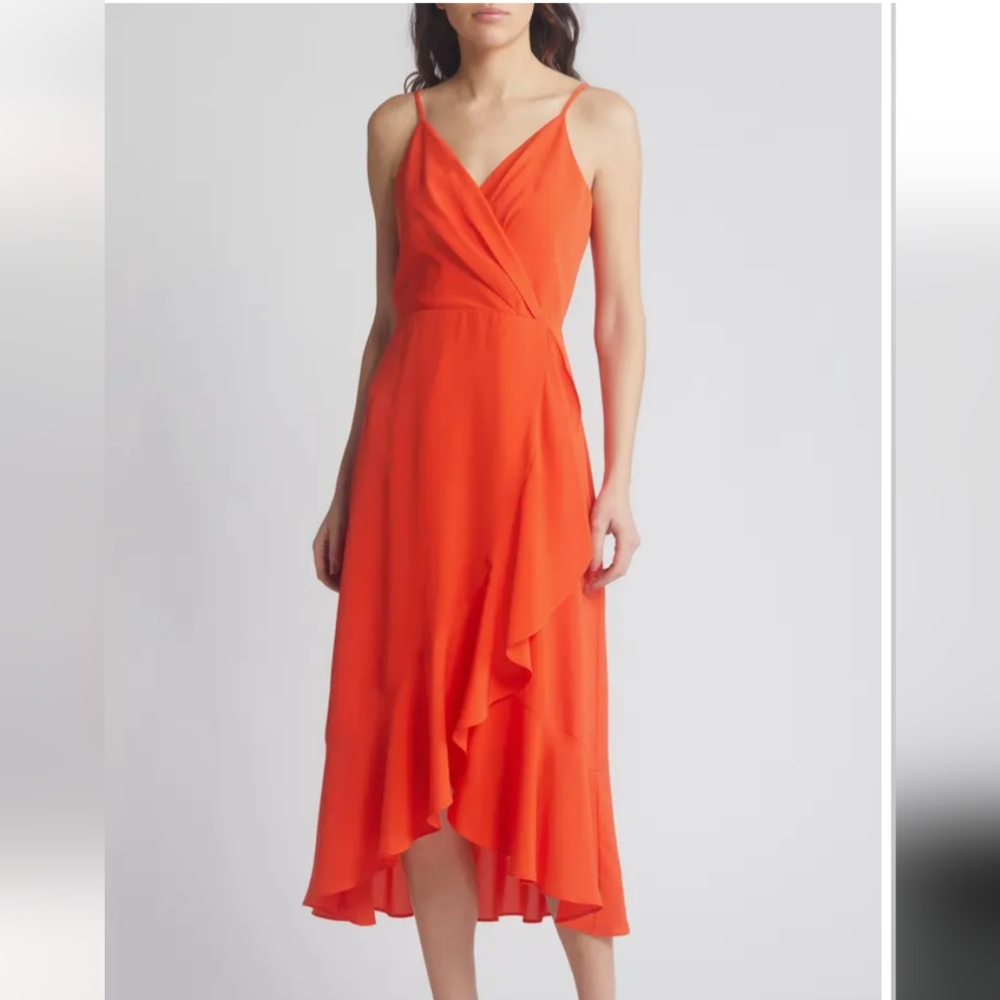 Chelsea 28 midi faux wrap dress NWT